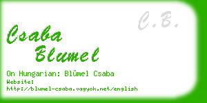 csaba blumel business card